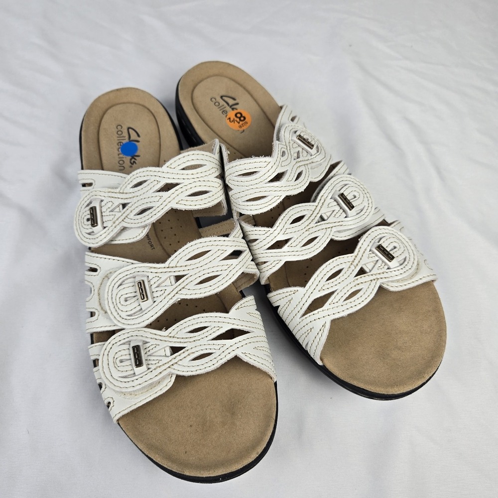 NWOT Women's Clarks Laurieann Ruby Sandals Off White Size 8.5 Ultimate Comfort